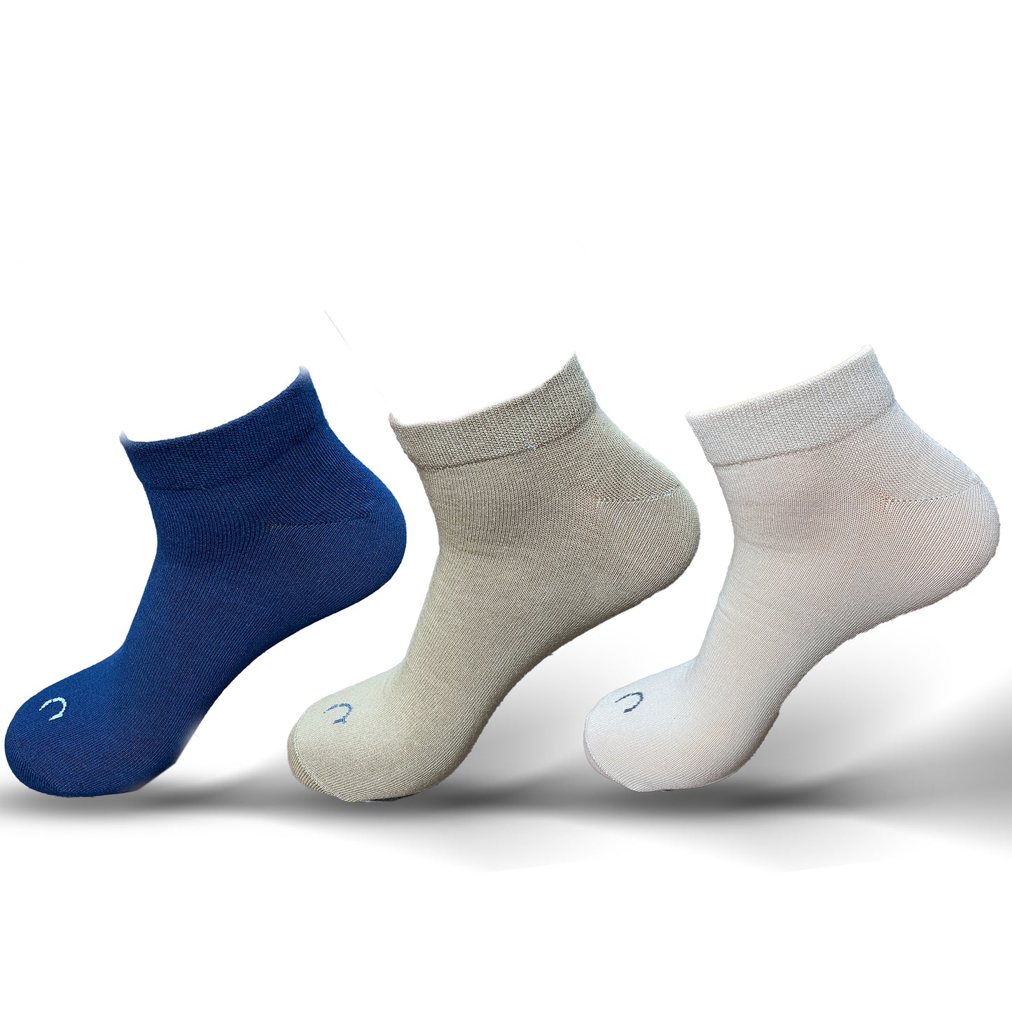 Sneaker Men Socks Navy - Beige - Café Pack of 3