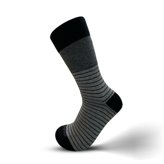 Classic Men Long Socks Stripe Black * Grey 1 Pair