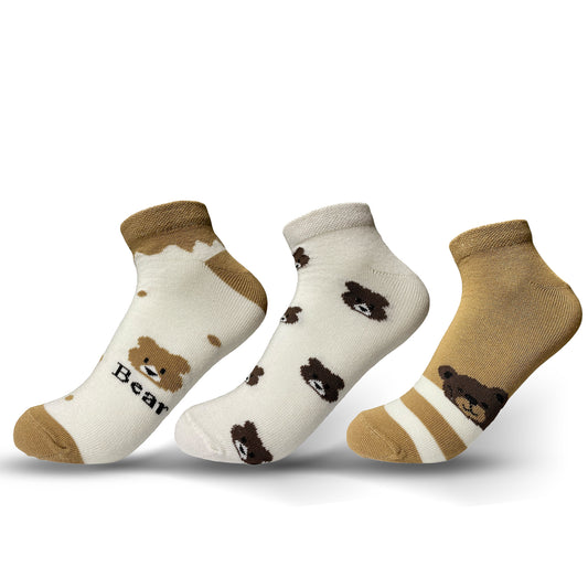 Girls 3-Pack Bear Socks