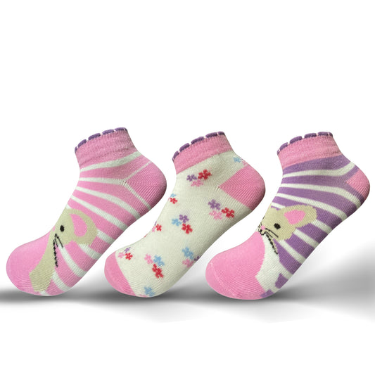 Girls 3-Pack Flowers Socks