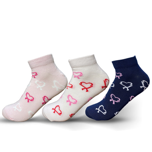 Girls 3-Pack Hearts Socks