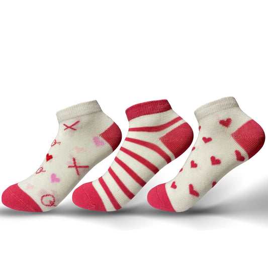 Girls 3-Pack Hearts & Stripped Socks