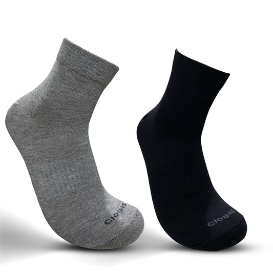 Ankle Men Socks Grey Ml- Black Pack of 2