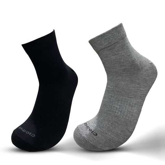 Ankle Men Socks Grey Ml- Black Pack of 2