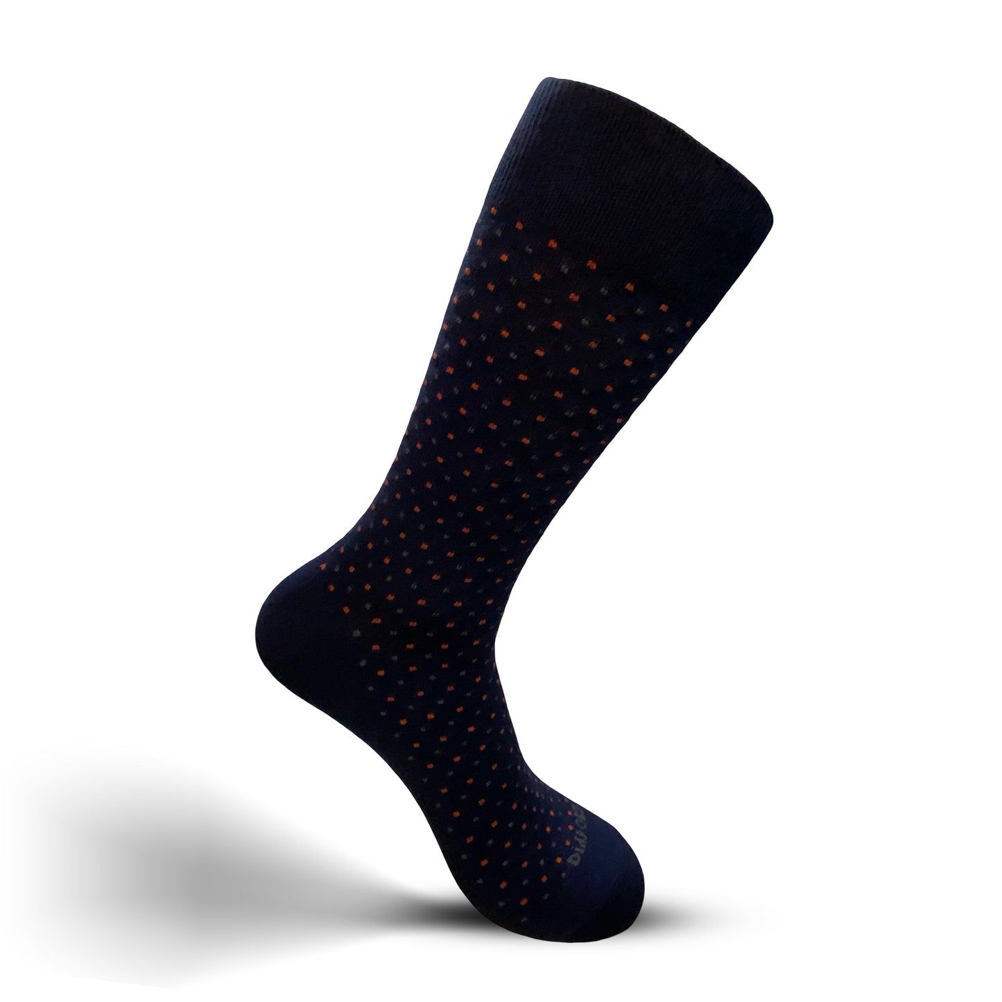 Classic Men Long Socks Dots Orange * Grey 1 Pair