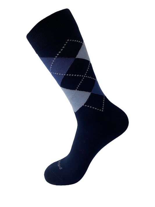 Classic Men Long Socks Scotch Navy 1 Pair