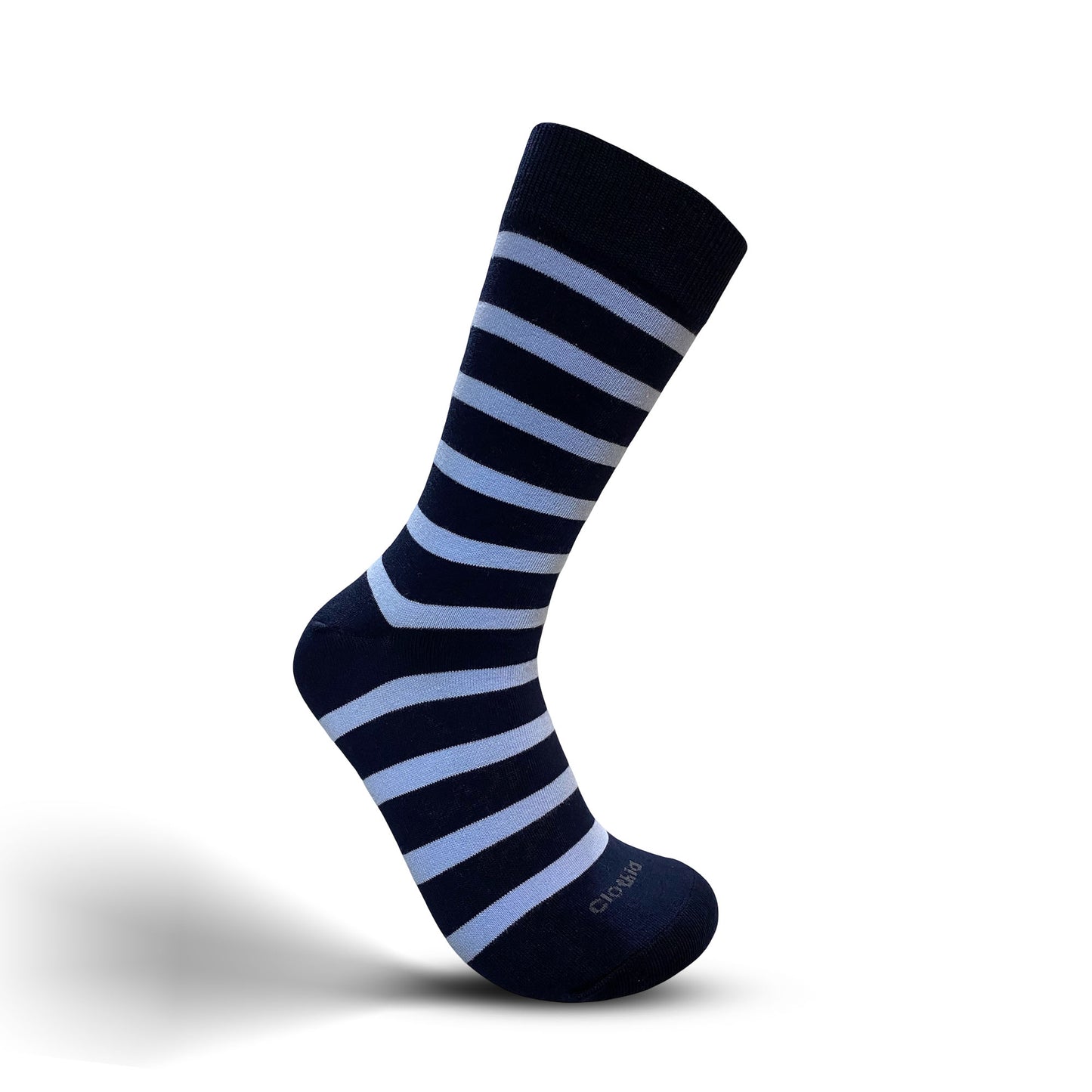 Classic Men Long Socks Stripe Navy*Light Blue 1 Pair