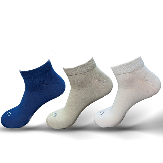 Sneaker Men Socks Navy - Beige - Café Pack of 3