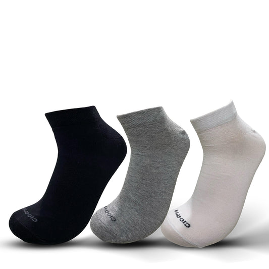 Sneaker Men Socks White - Grey Ml - Black Pack of 3