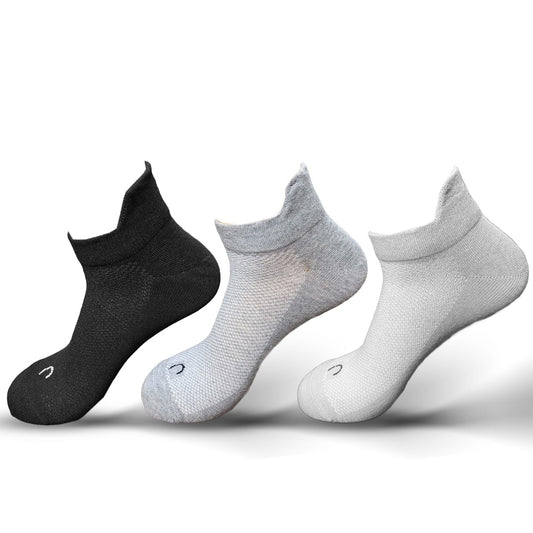 Sneaker Men Net Socks White - Grey Ml - Black Pack of 3