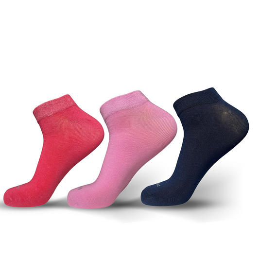 Sneaker Women Socks (Fucia - Dark Rose - Navy) - Pack of 3