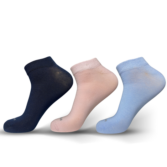 Sneaker Women Socks (Navy - Rose - Light Blue) - Pack of 3